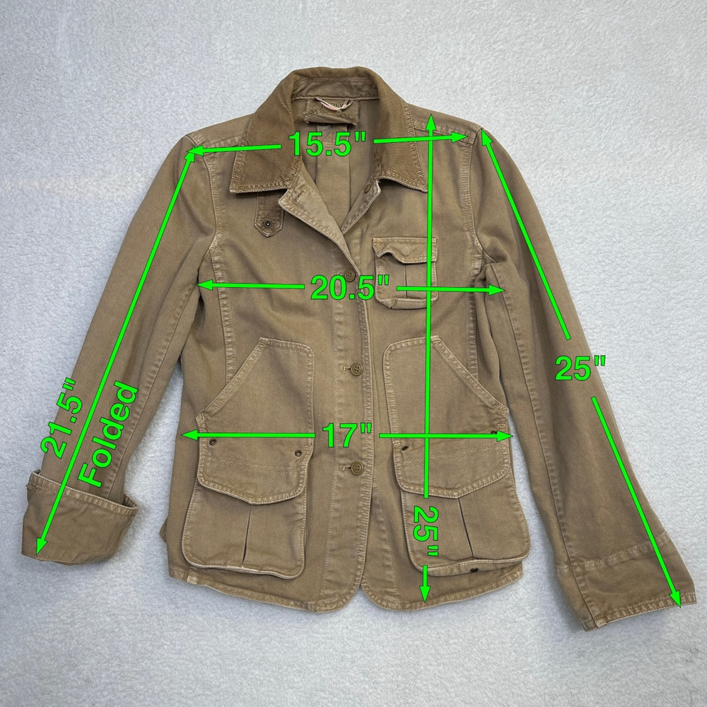 J.‎ Crew Vintage 2004 Field Safari Jacket Tan Women size S - Picture 2 of 13